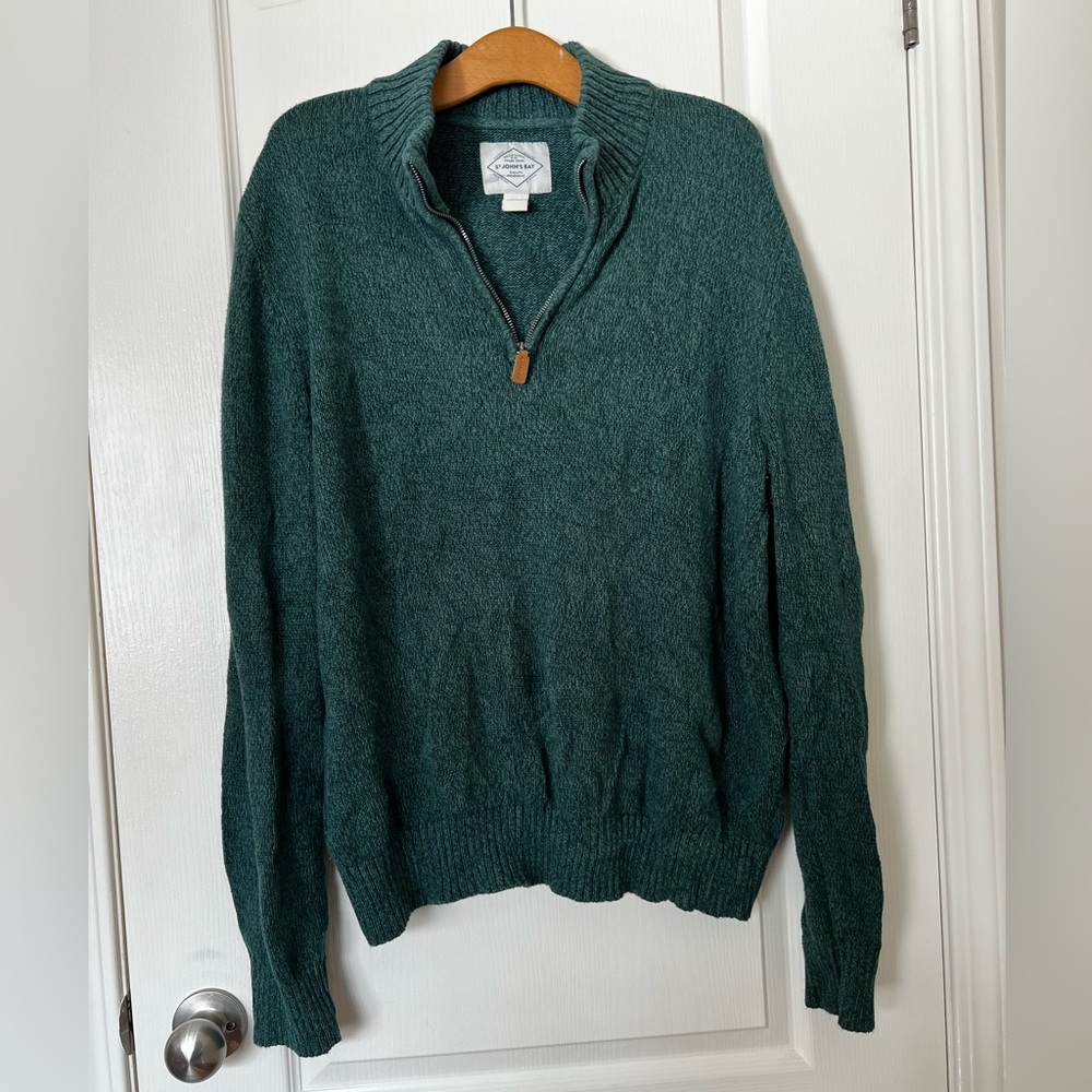 St. John's Bay Forest Green Zip-Up Sweater